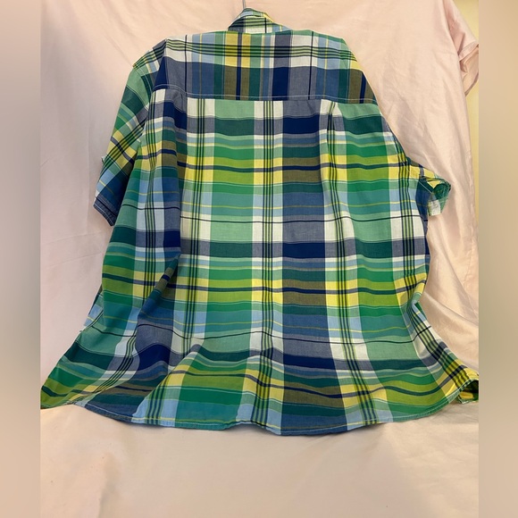 Clubroom men’s plaid shirt, X- large, green blue and white 100% cotton - Picture 9 of 9